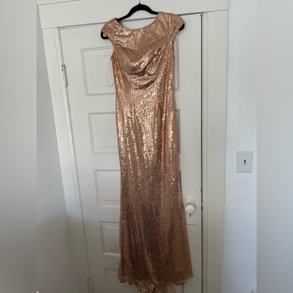 Rose gold evening dress